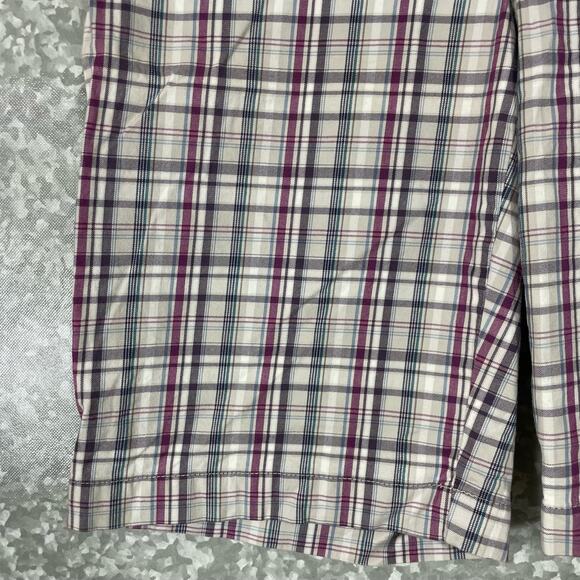 Eddie Bauer Women's Preppy Purple Plaid Bermuda Shorts - Size 10 - 12" Inseam - Picture 3 of 7